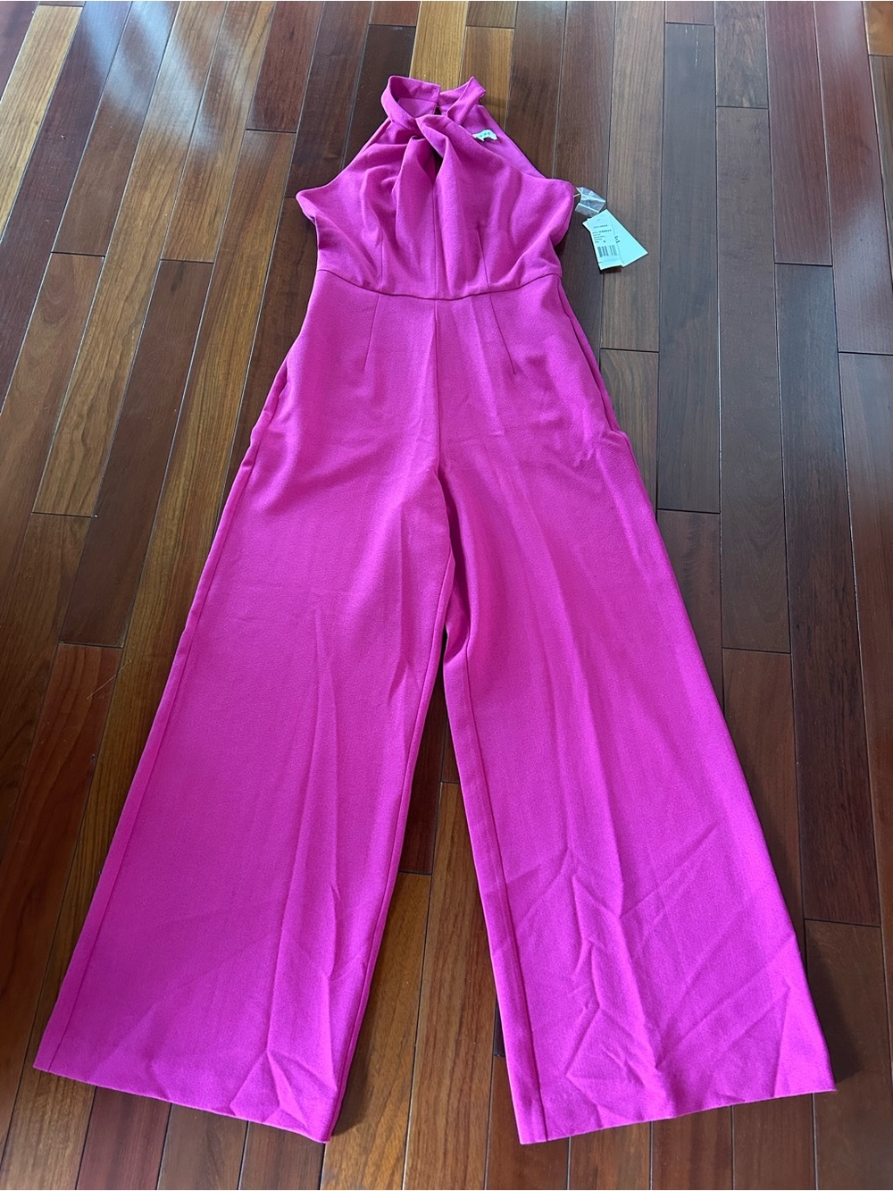 Gorgeous Fuchsia Wide-Leg Jumpsuit - Sleeveless Keyhole Neck, 6